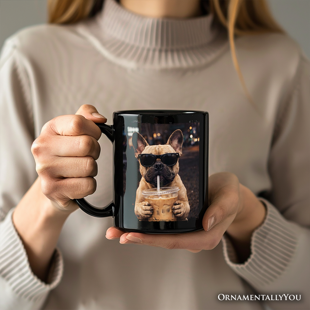 French Bulldog Iced Coffee Mug, Funny Dog Parents Gift