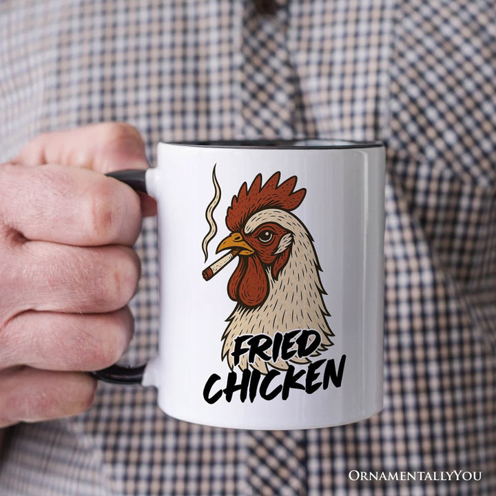 Fried Chicken Hen Personalized Mug, Funny 420 Stoner Humor Gift with Custom Name Personalized Ceramic Mug OrnamentallyYou 