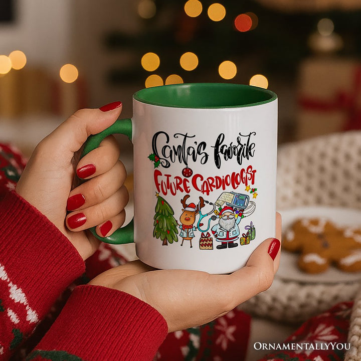 Santa's Favorite Future Cardiologist Personalized Mug, Medical Student Gift with Custom Name Personalized Ceramic Mug OrnamentallyYou 