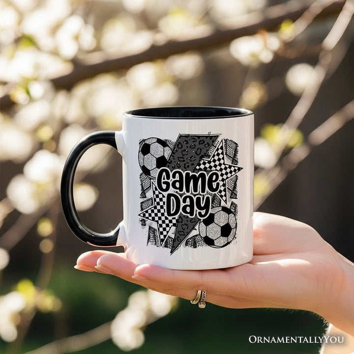 Soccer Game Day Personalized Mug, Coquette Sports Mom Fan Gift with Custom Name Personalized Ceramic Mug OrnamentallyYou 