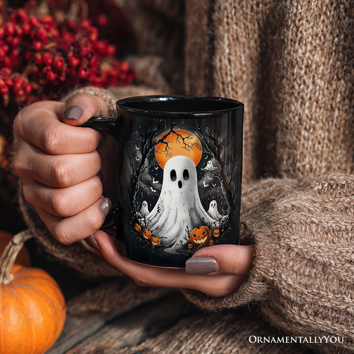 Ghost Night Halloween Personalized Mug, Spooky Horror Gift with Custom Name