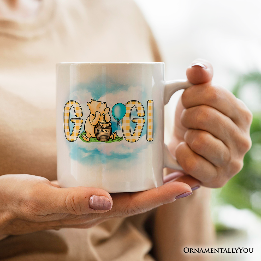 Gingham Bear Gigi Personalized Mug, Honey Bear Family Gift with Custom Name