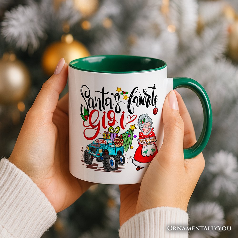 Santa’s Favorite Gigi Christmas Personalized Mug, Grandma Appreciation Gift with Custom Name Personalized Ceramic Mug OrnamentallyYou 