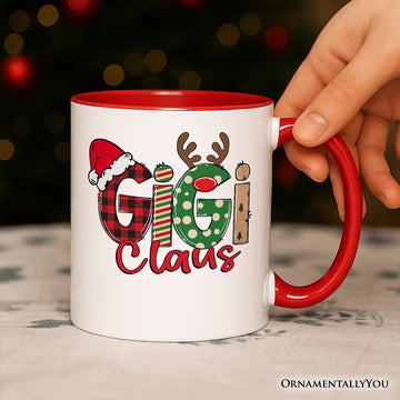 Gigi Claus Retro Christmas Personalized Mug, Matching Family Holiday Gift with Custom Name Personalized Ceramic Mug OrnamentallyYou 