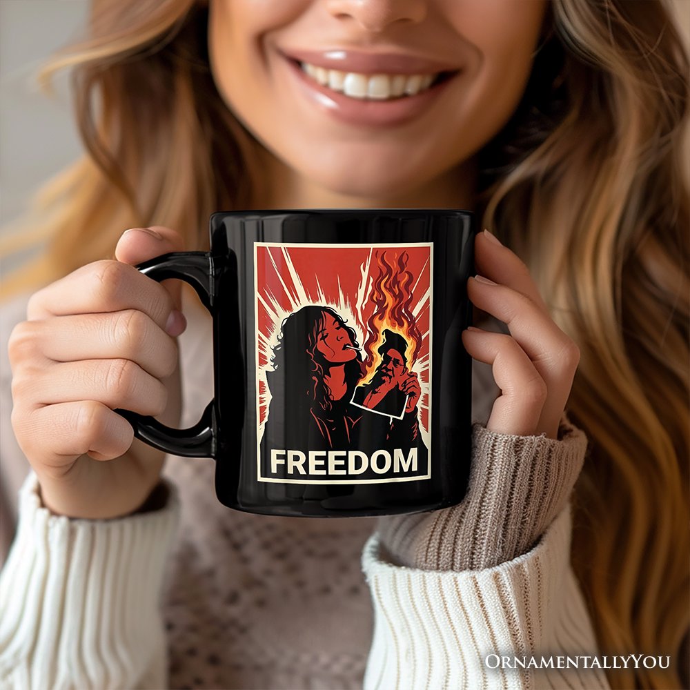 Freedom Free Iran Protest Personalized Mug, Persian Revolution Activist Gift with Custom Name OrnamentallyYou 
