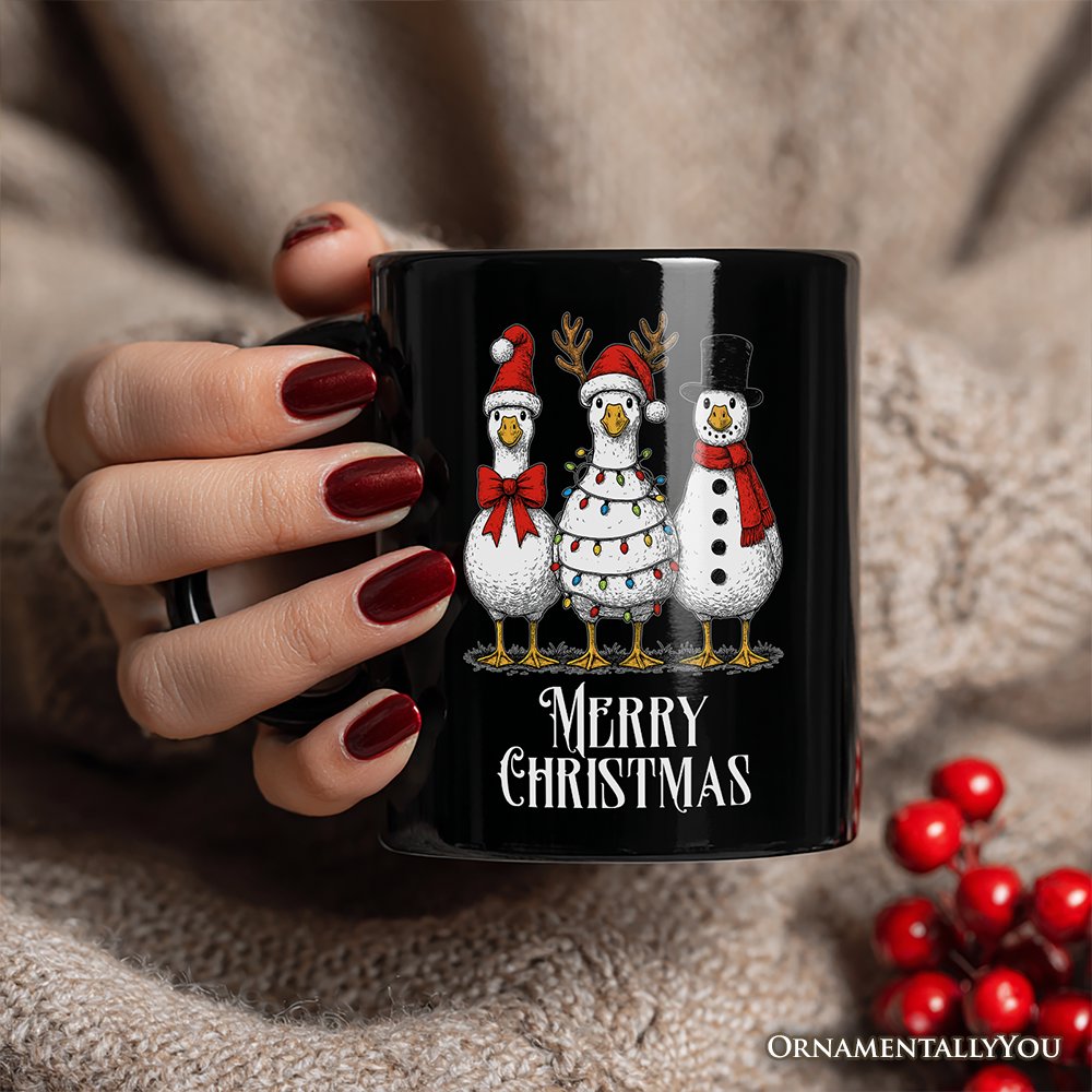 Vintage Christmas Silly Goose Personalized Mug, Snowman Spoof Winter Gift with Custom Name Personalized Ceramic Mug OrnamentallyYou 