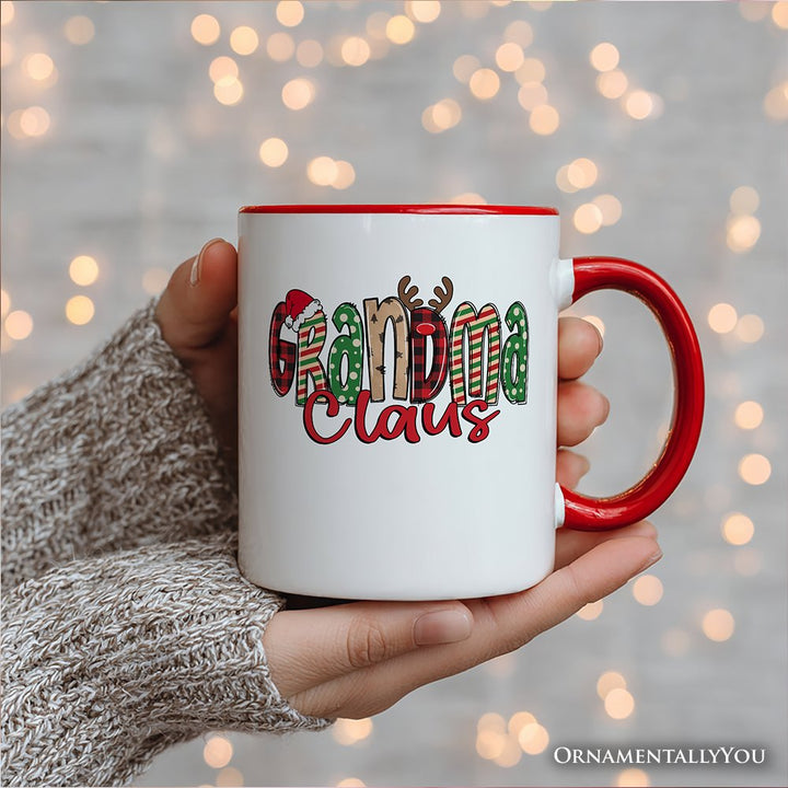 Grandma Claus Retro Christmas Personalized Mug, Matching Family Holiday Gift with Custom Name Personalized Ceramic Mug OrnamentallyYou 