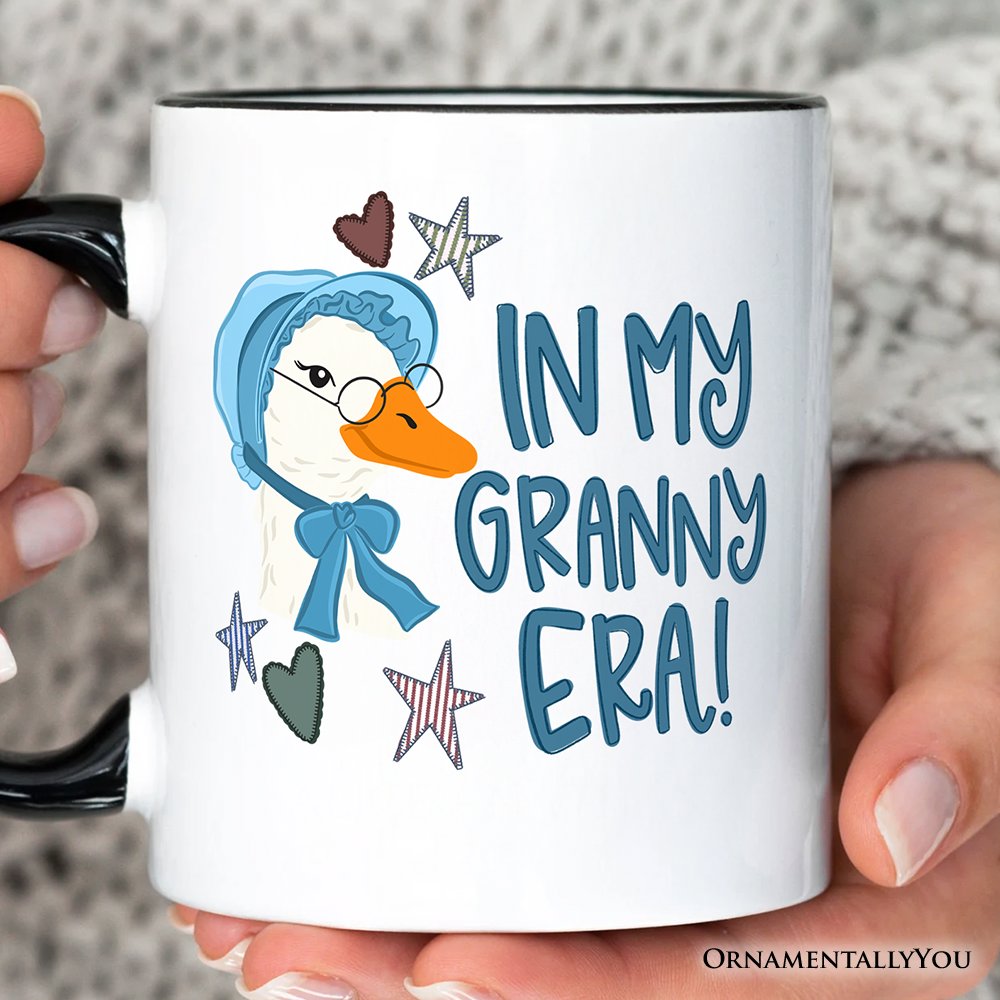 In My Granny Era Goose Personalized Mug, Funny Grandma Doodle Gift with Custom Name Personalized Ceramic Mug OrnamentallyYou 