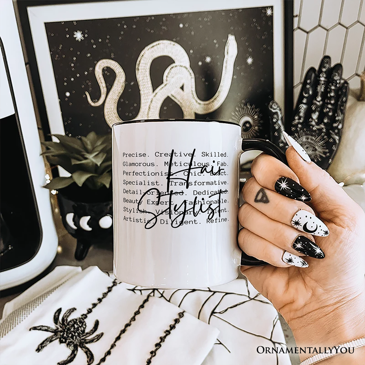 Hair Stylist Definition Personalized Mug, Beauty Salon Appreciation Words Gift with Custom Name