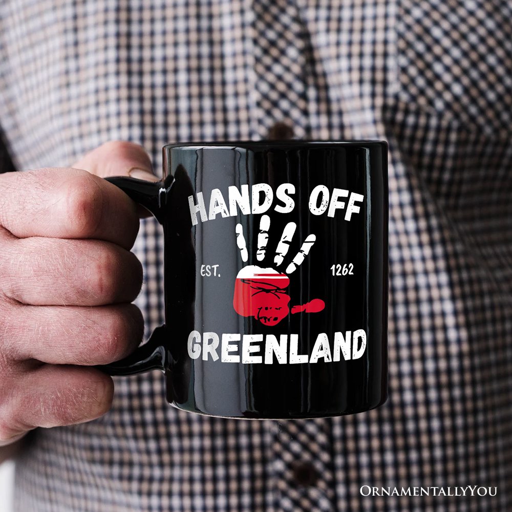 Hands Off Greenland Personalized Mug OrnamentallyYou 