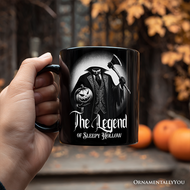 Headless Horseman Spooky Portrait Personalized Mug Horror Villain Theme Halloween Gift with Custom Name