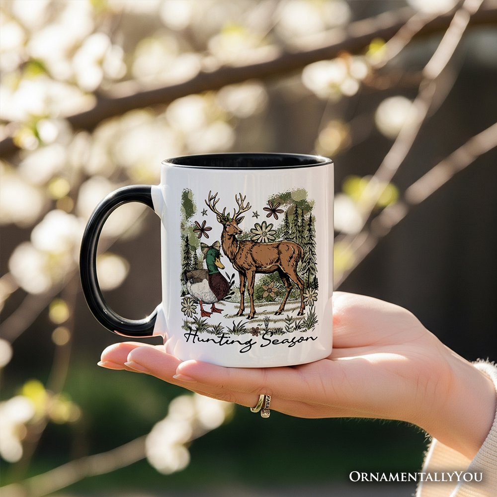 Coquette Hunting Season Personalized Mug, Rustic Wildlife Hunter Gift with Custom Name Personalized Ceramic Mug OrnamentallyYou 