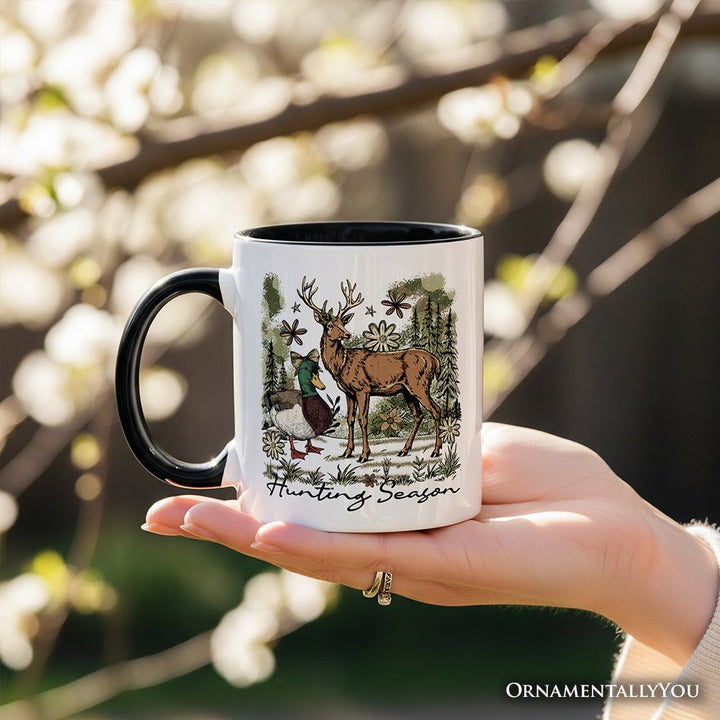 Coquette Hunting Season Personalized Mug, Rustic Wildlife Hunter Gift with Custom Name Personalized Ceramic Mug OrnamentallyYou 