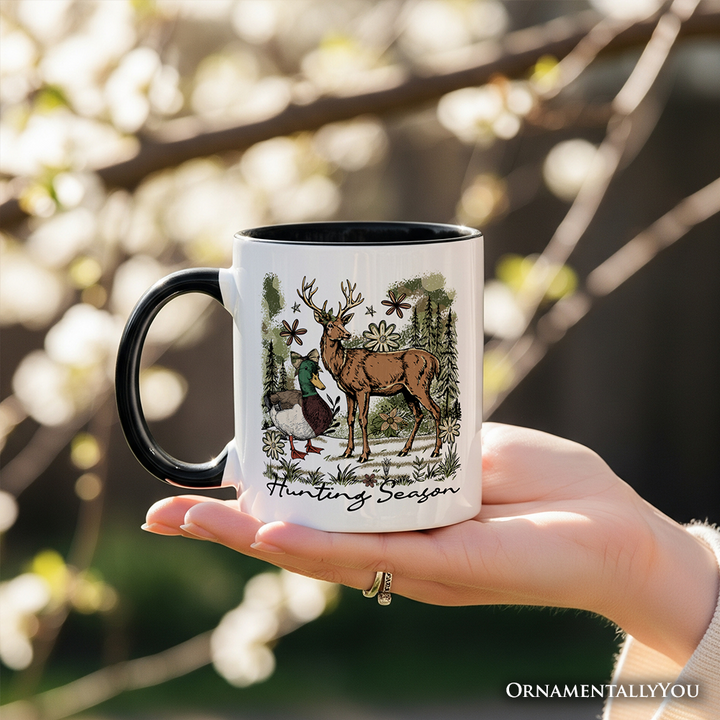 Coquette Hunting Season Personalized Mug, Rustic Wildlife Hunter Gift with Custom Name