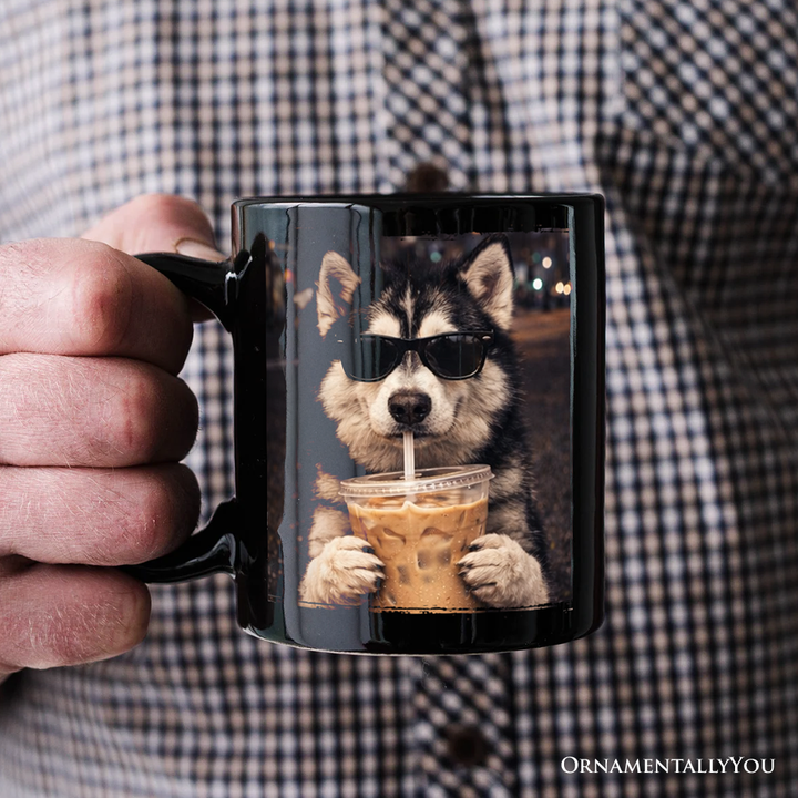 Husky Iced Coffee Mug, Funny Dog Parents Gift