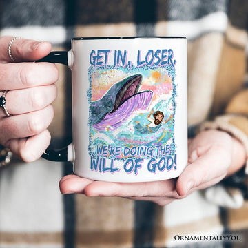 Jonah And The Whale Mug, Doing The Will Of God Funny Christian Gift Personalized Ceramic Mug OrnamentallyYou 
