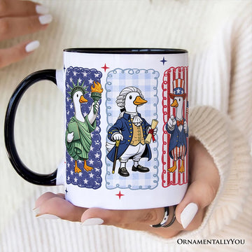 Just An Independent Goose Patriotic Mug, Funny 4th of July Gift Personalized Ceramic Mug OrnamentallyYou 