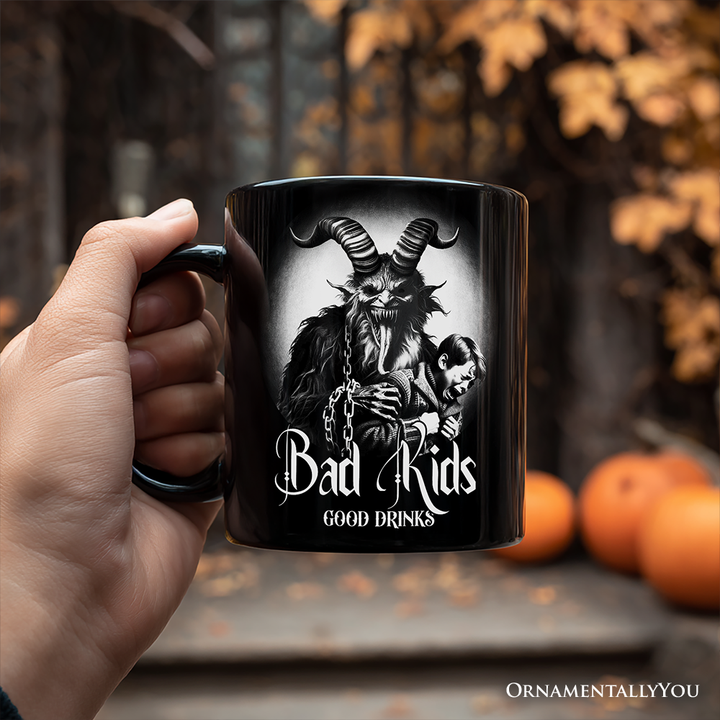 Krampus Spooky Portrait Personalized Mug Horror Villain Theme Halloween Gift with Custom Name