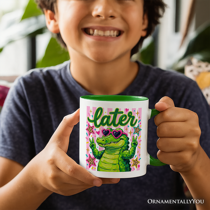 Later Alligator Funny Mug, Coquette Gator Animal Gift