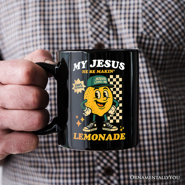 Life Gave Me Lemons Jesus Lemonade Personalized Mug, Funny Christian Faith Retro Gift with Custom Name