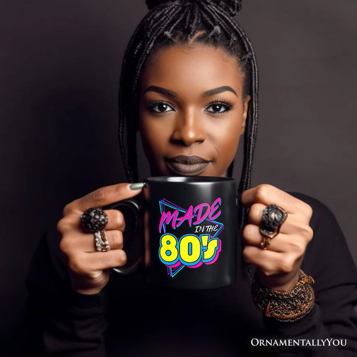 Made In The 80s Personalized Mug, Neon Retro Eighties Kid Gift with Custom Name Personalized Ceramic Mug OrnamentallyYou 
