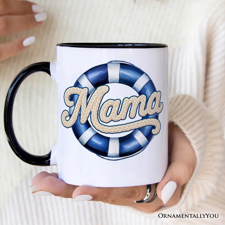 Mama Cruise Personalized Mug, Printed Faux Yarn Vacation Gift with Custom Name Personalized Ceramic Mug OrnamentallyYou 