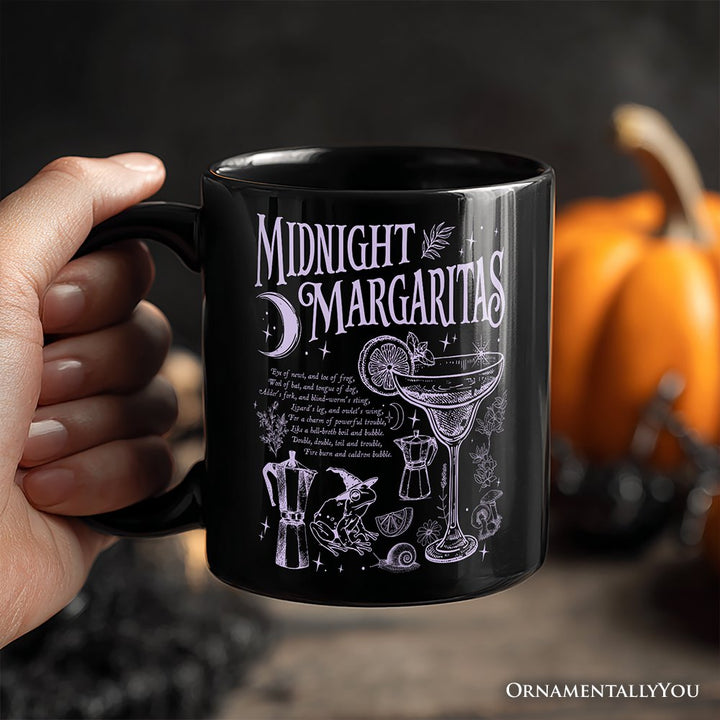 Midnight Margaritas Halloween Personalized Mug, Whimsical Gift for Drinking Witches with Custom Name Personalized Ceramic Mug OrnamentallyYou 