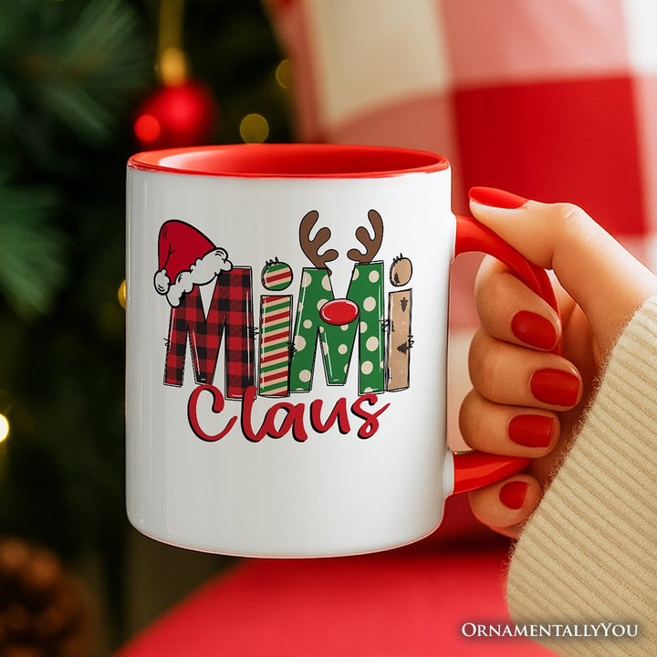 Mimi Claus Retro Christmas Personalized Mug, Matching Family Holiday Gift with Custom Name Personalized Ceramic Mug OrnamentallyYou 