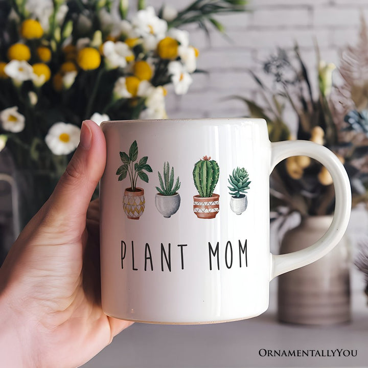 Minimalist Plant Mom Personalized Mug, Custom Gift with Name for Plant Lovers Personalized Ceramic Mug OrnamentallyYou 