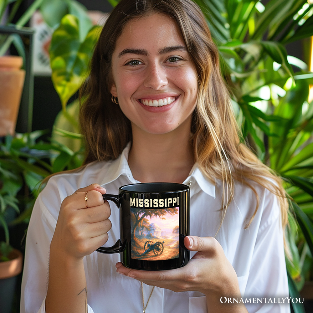 Artistic Mississippi State Vicksburg National Military Park Personalized Mug, Southern Heritage Gift and Travel Souvenir with Custom Name