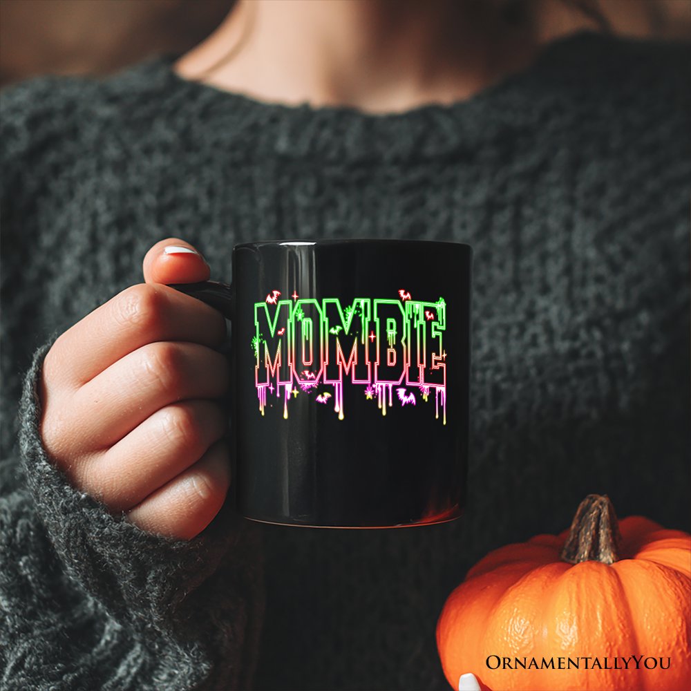 Mombie Halloween Personalized Mug, Funny Gift with Custom Name for Spooky Moms Personalized Ceramic Mug OrnamentallyYou 