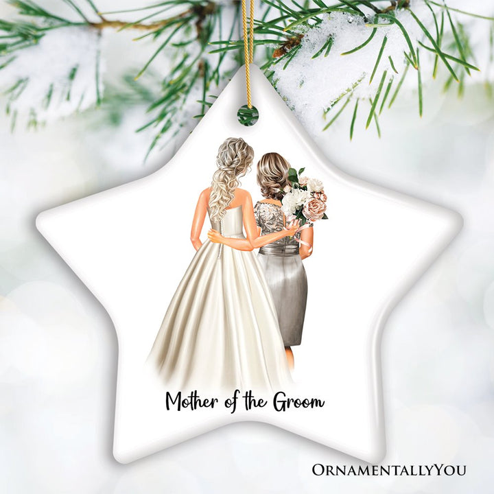 Mother and Daughter Wedding Bride Personalized Gift Ornament Ceramic Ornament OrnamentallyYou Star 