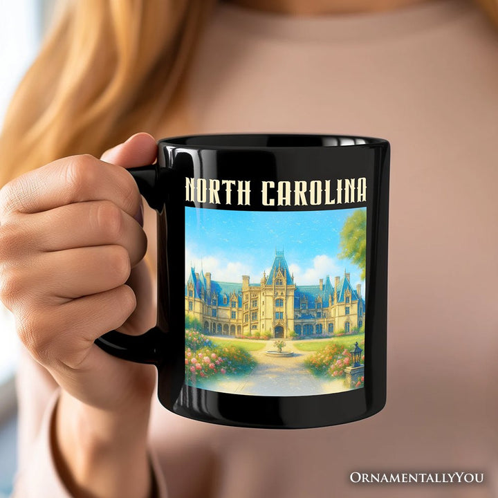 Elegant Biltmore Estate North Carolina State Personalized Mug, Asheville Landmark Gift and Heritage Souvenir with Custom Name Personalized Ceramic Mug OrnamentallyYou 