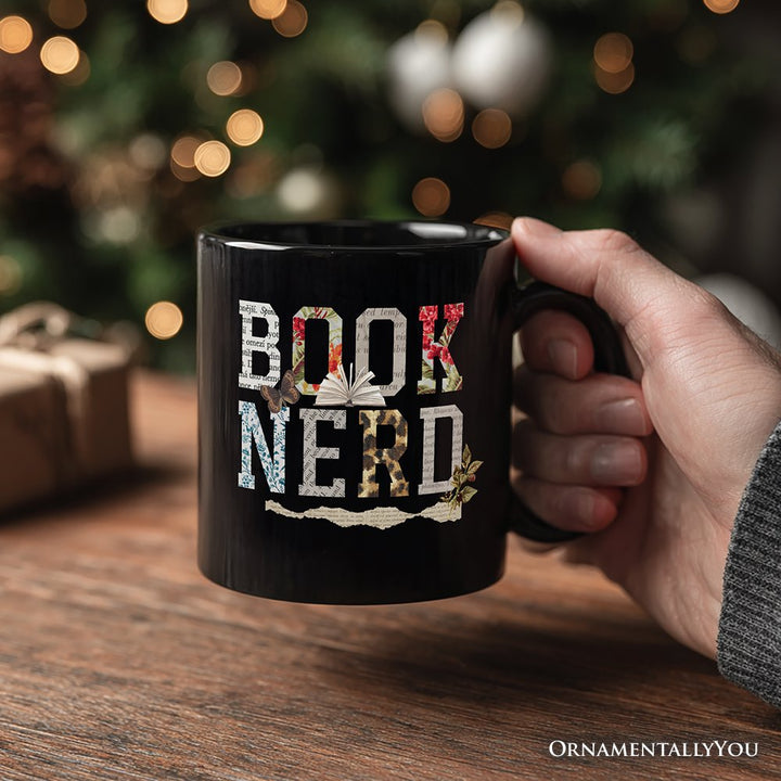 Book Nerd Collage Retro Personalized Mug, Bookish Booktok Librarian Gift with Custom Name Personalized Ceramic Mug OrnamentallyYou 