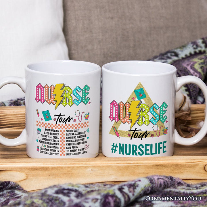 Nurse Life Tour Personalized Mug, Medical Worker Custom Gift with Name Personalized Ceramic Mug OrnamentallyYou 