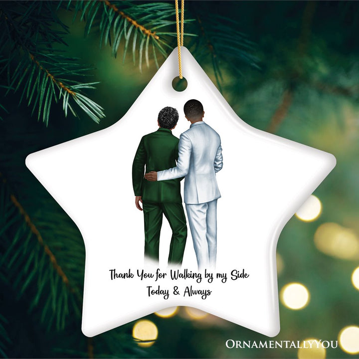 Father and Son Wedding Groom Personalized Gift Ornament Ceramic Ornament OrnamentallyYou Star 