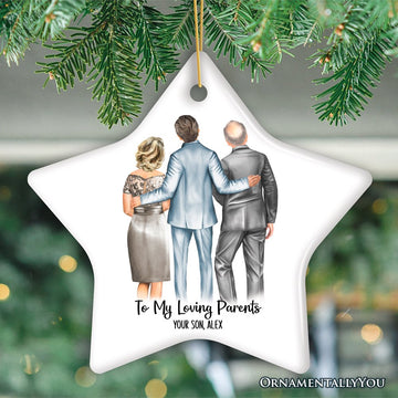 Groom with Parents Wedding Gift Customized Ornament Ceramic Ornament OrnamentallyYou Star 