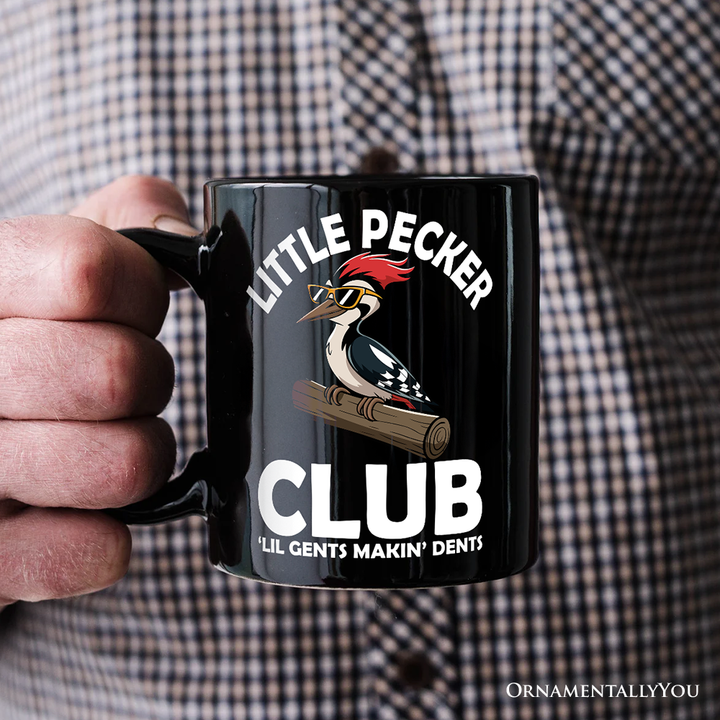 Little Pecker Club Personalized Mug, Funny Sarcastic Woodpecker Gift with Custom Name