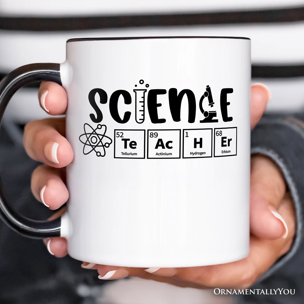 Science Teacher Elements Personalized Mug, Periodic Table Gift for Educators with Custom Name Personalized Ceramic Mug OrnamentallyYou 