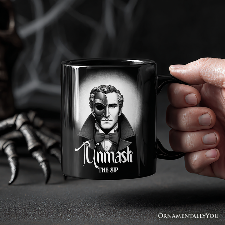 Phantom Opera Spooky Portrait Personalized Mug Horror Villain Theme Halloween Gift with Custom Name