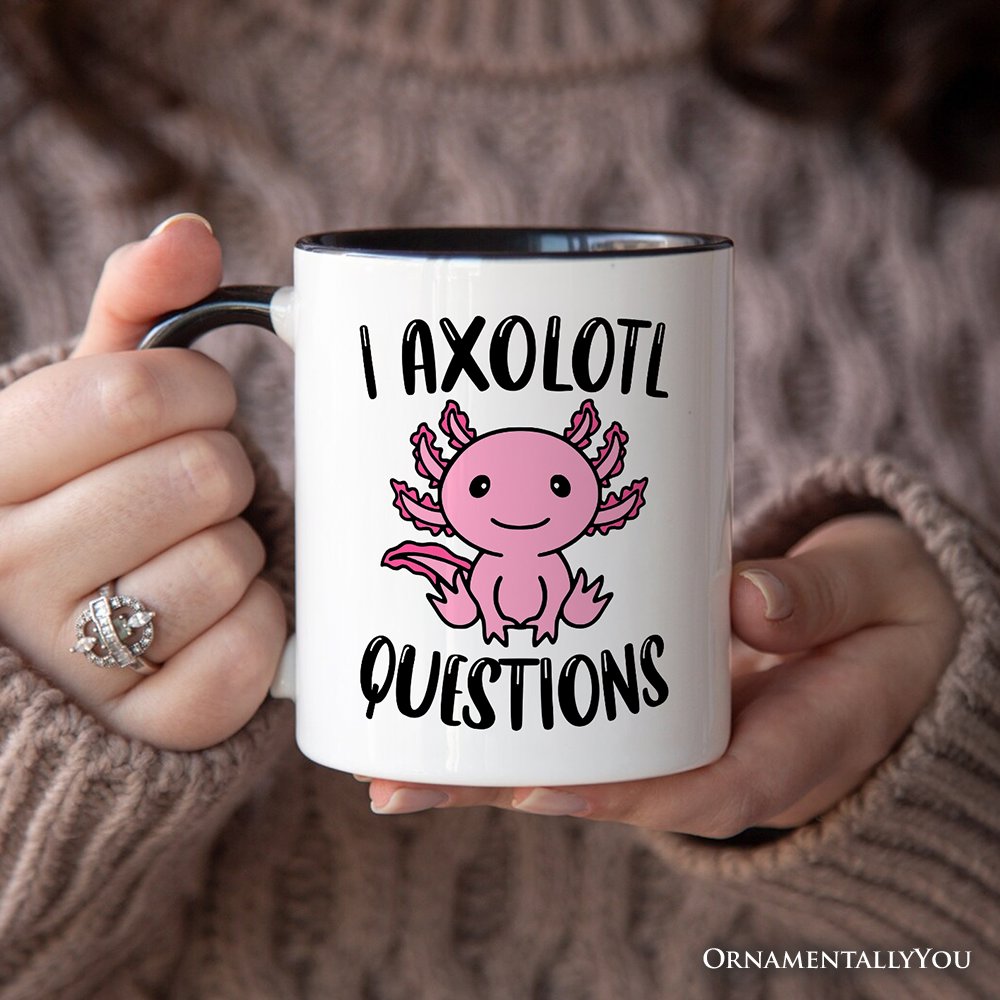 Cute Pink Axolotl Personalized Mug, Salamander Animal Gift with Custom Name Personalized Ceramic Mug OrnamentallyYou 