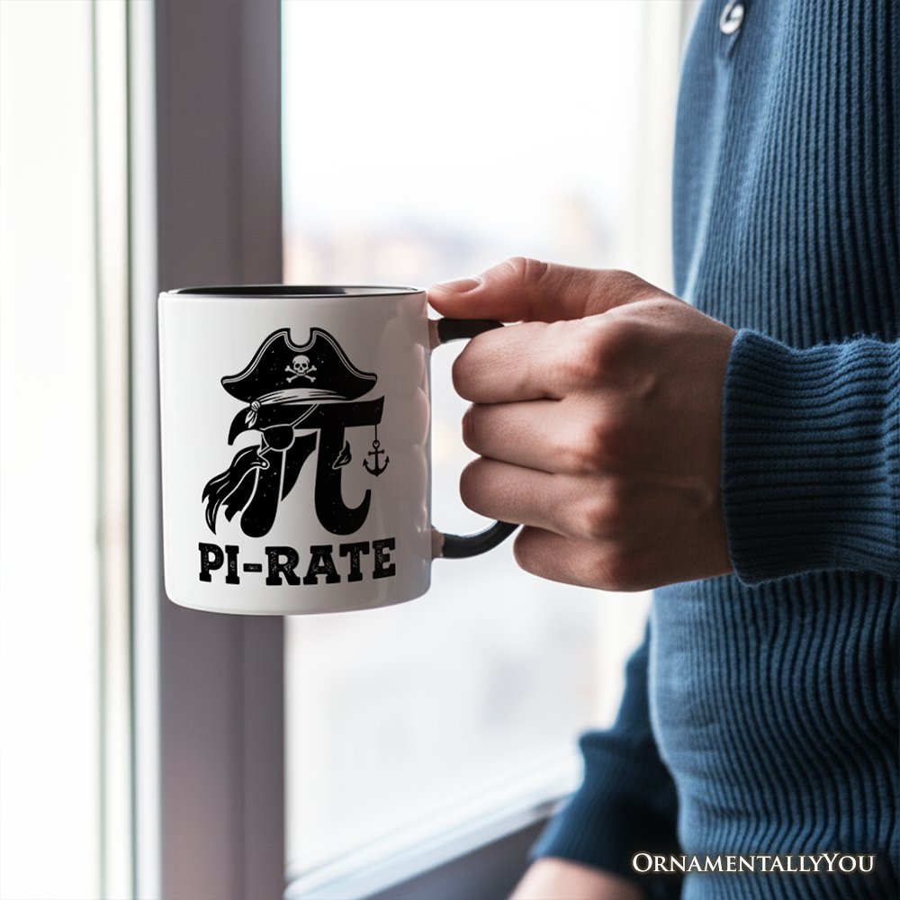 Pi 3.14 Pirate Mug, Funny Math Pun Pi Day Gift Personalized Ceramic Mug OrnamentallyYou 