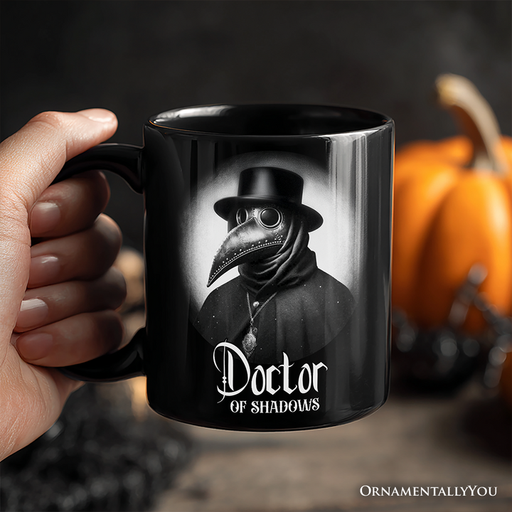 Plague Doctor Spooky Portrait Personalized Mug Horror Villain Theme Halloween Gift with Custom Name