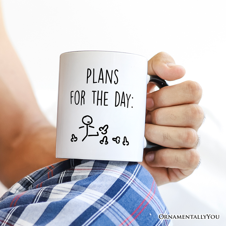 Plans for the Day Personalized Mug, Funny Minimalist Sarcastic Gift with Custom Name