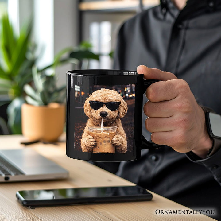 Poodle Iced Coffee Mug, Funny Dog Parents Gift Personalized Ceramic Mug OrnamentallyYou 