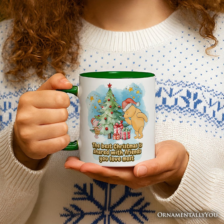 Best Christmas with Pooh Bear's Personalized Mug, Heartwarming Holiday Gift with Custom Name Personalized Ceramic Mug OrnamentallyYou 