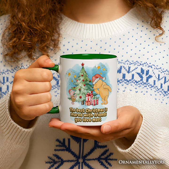 Best Christmas with Pooh Bear's Personalized Mug, Heartwarming Holiday Gift with Custom Name