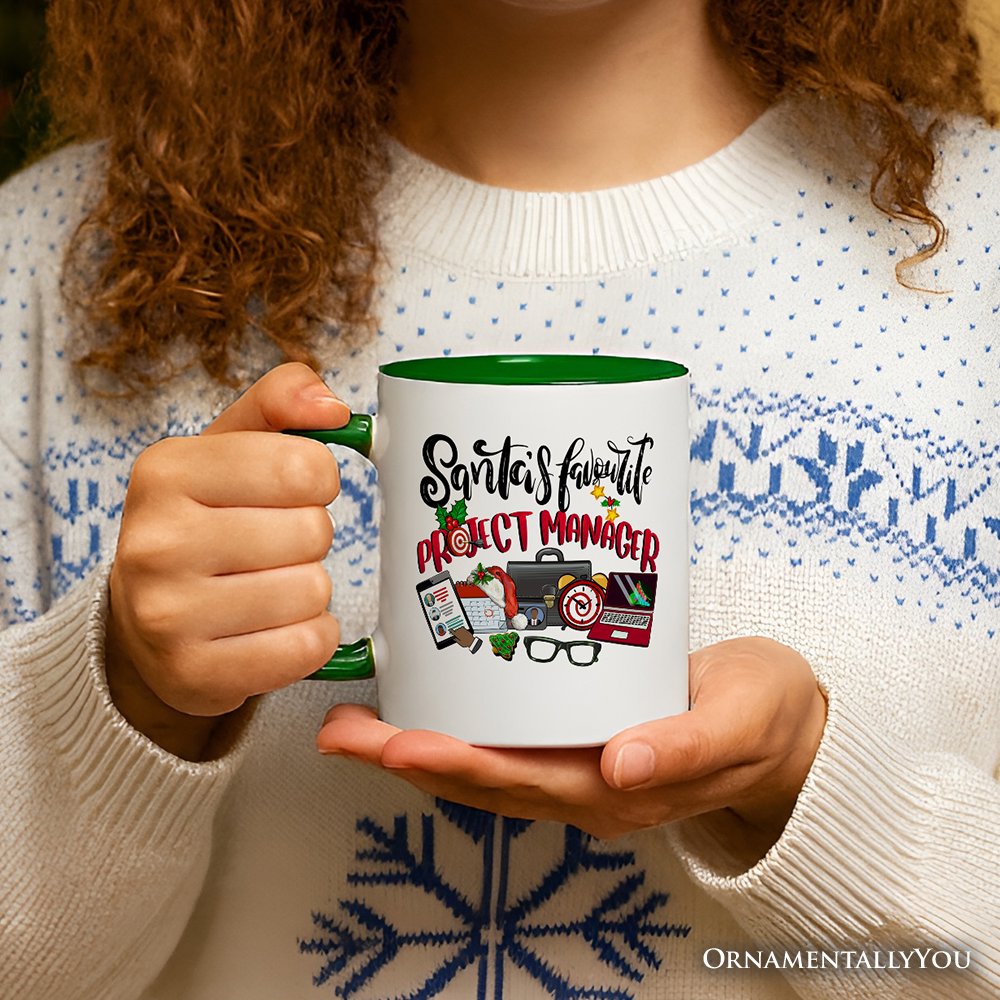 Santa’s Favorite Project Manager Personalized Mug, Business Team Coordinator Gift with Custom Name Personalized Ceramic Mug OrnamentallyYou 