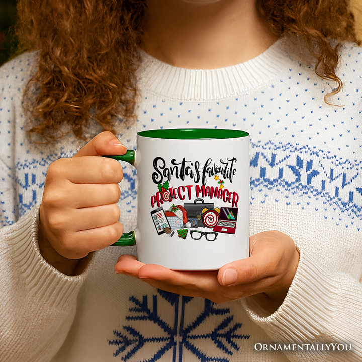 Santa’s Favorite Project Manager Personalized Mug, Business Team Coordinator Gift with Custom Name