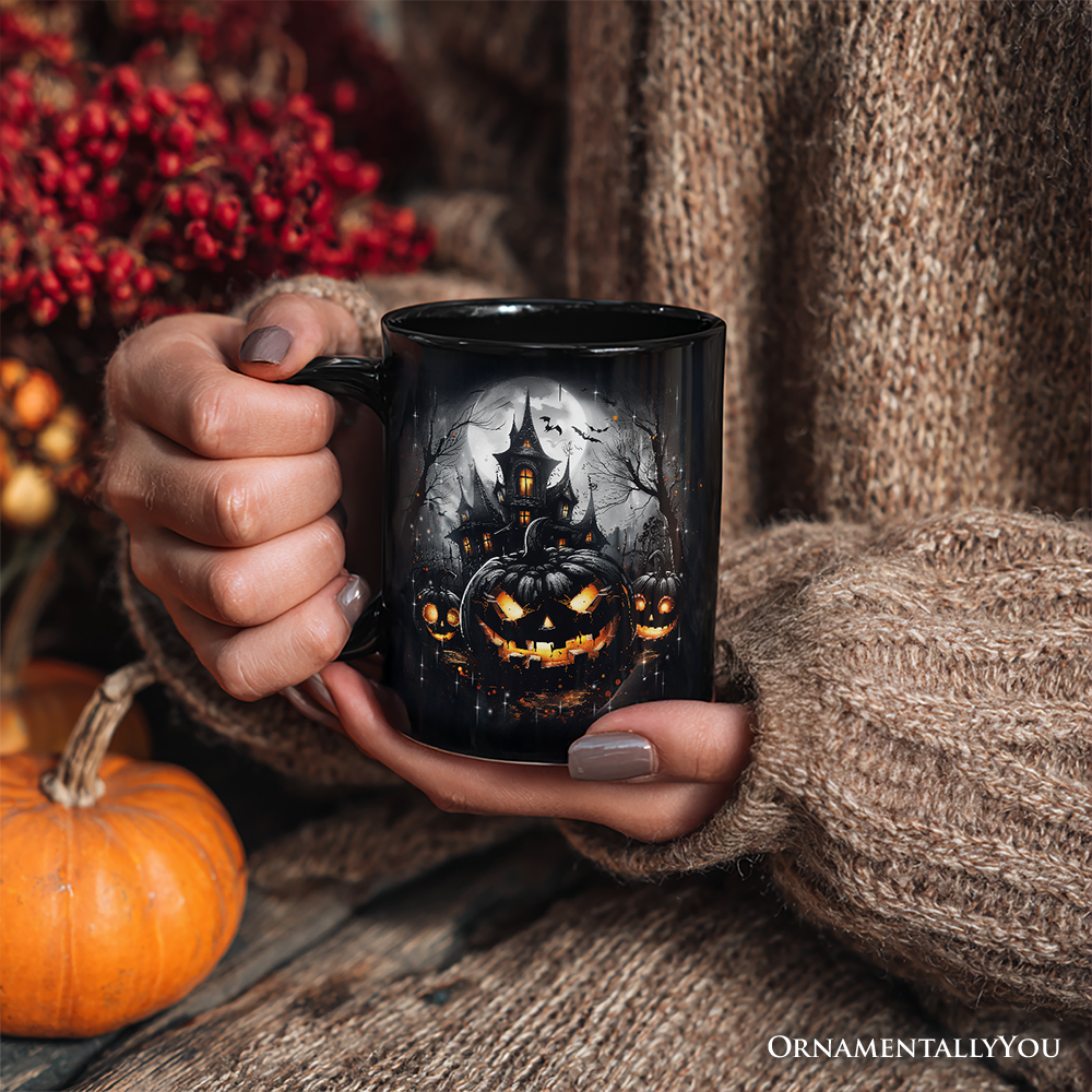 Pumpkin Halloween Personalized Mug, Spooky Horror Gift with Custom Name